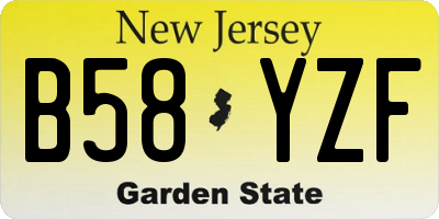 NJ license plate B58YZF