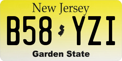 NJ license plate B58YZI