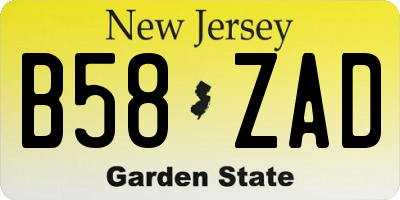 NJ license plate B58ZAD