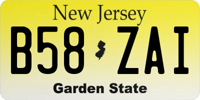 NJ license plate B58ZAI