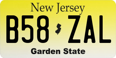 NJ license plate B58ZAL