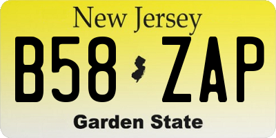 NJ license plate B58ZAP