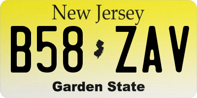 NJ license plate B58ZAV