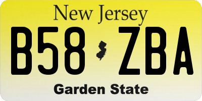NJ license plate B58ZBA