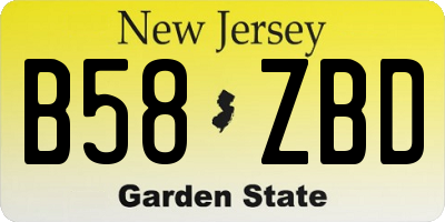 NJ license plate B58ZBD
