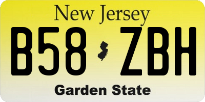 NJ license plate B58ZBH