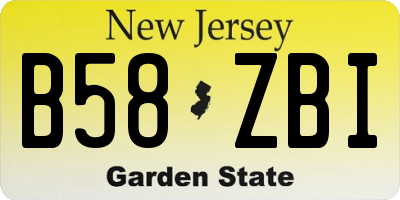 NJ license plate B58ZBI