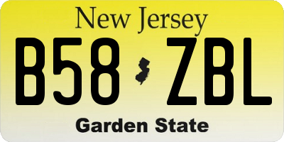 NJ license plate B58ZBL