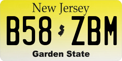 NJ license plate B58ZBM