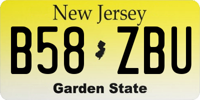 NJ license plate B58ZBU