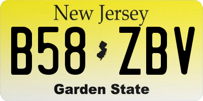 NJ license plate B58ZBV