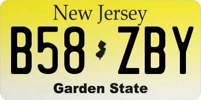 NJ license plate B58ZBY