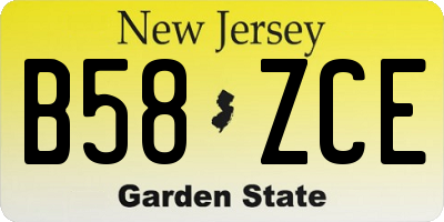 NJ license plate B58ZCE