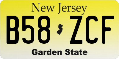 NJ license plate B58ZCF