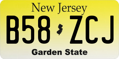 NJ license plate B58ZCJ
