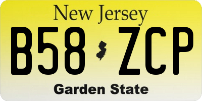 NJ license plate B58ZCP