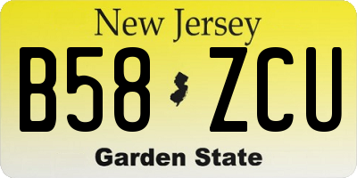 NJ license plate B58ZCU