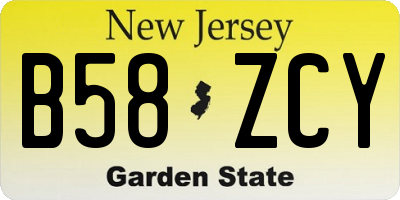 NJ license plate B58ZCY