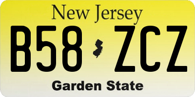 NJ license plate B58ZCZ