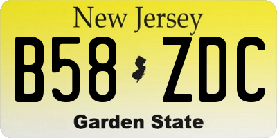 NJ license plate B58ZDC