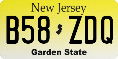 NJ license plate B58ZDQ