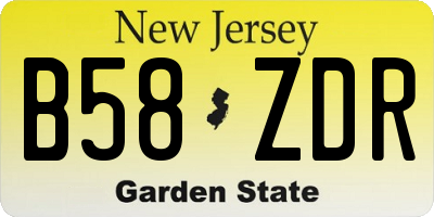 NJ license plate B58ZDR