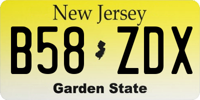 NJ license plate B58ZDX