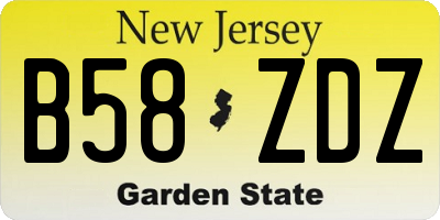 NJ license plate B58ZDZ