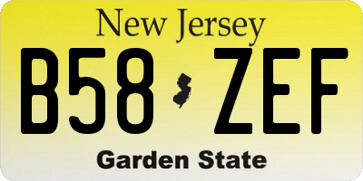 NJ license plate B58ZEF