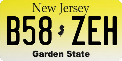 NJ license plate B58ZEH