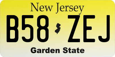 NJ license plate B58ZEJ