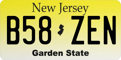 NJ license plate B58ZEN