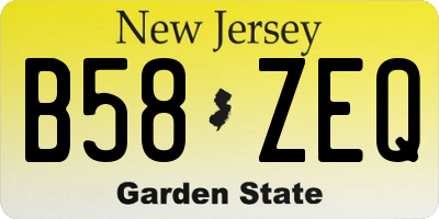 NJ license plate B58ZEQ