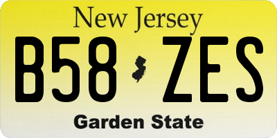 NJ license plate B58ZES
