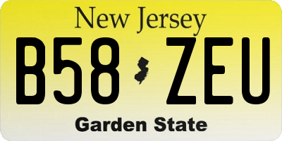 NJ license plate B58ZEU