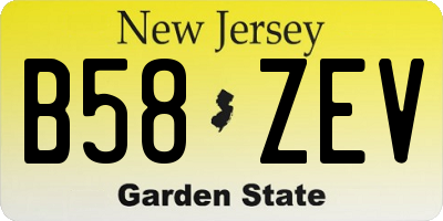 NJ license plate B58ZEV