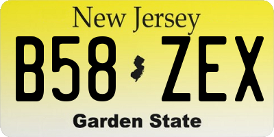 NJ license plate B58ZEX