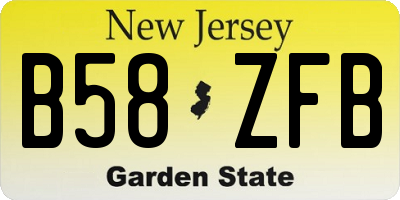 NJ license plate B58ZFB