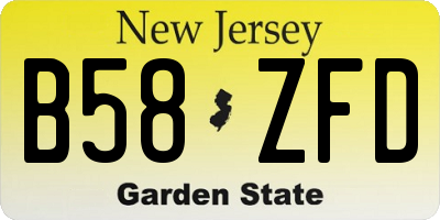NJ license plate B58ZFD