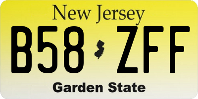 NJ license plate B58ZFF
