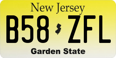 NJ license plate B58ZFL