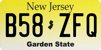 NJ license plate B58ZFQ