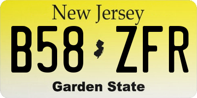 NJ license plate B58ZFR