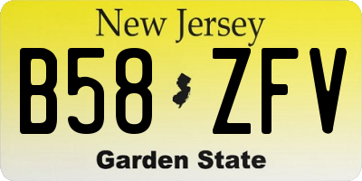 NJ license plate B58ZFV