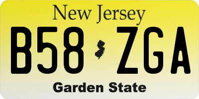 NJ license plate B58ZGA