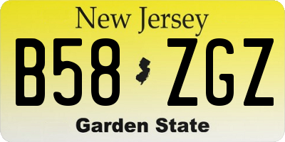 NJ license plate B58ZGZ