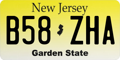 NJ license plate B58ZHA