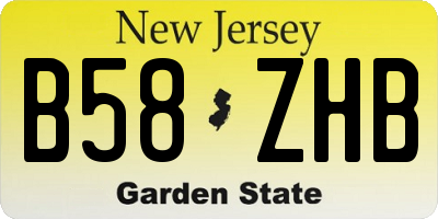 NJ license plate B58ZHB