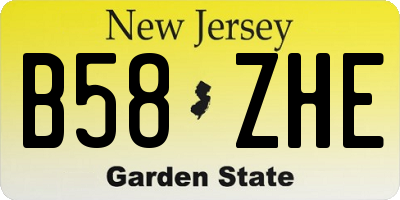 NJ license plate B58ZHE