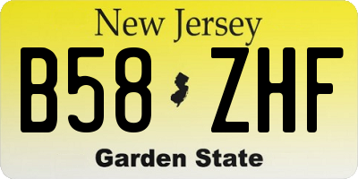 NJ license plate B58ZHF